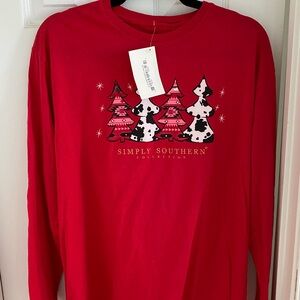 Simply Southern Festive Red Tee M NWT
